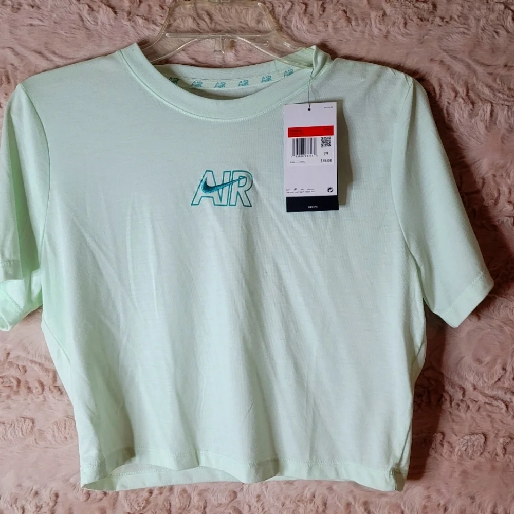 NIKE Tee Crop Top Sz Large Teal